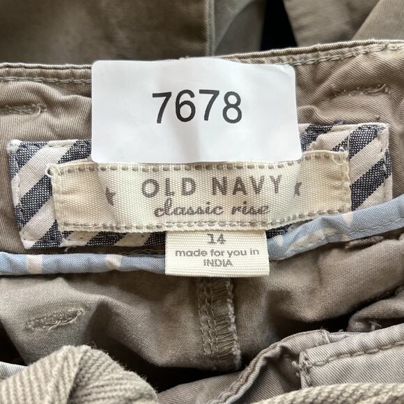 Old Navy Pants Women's 14 Tie Belted Beige Wide Leg 100% Cotton Y2K - Picture 4 of 9